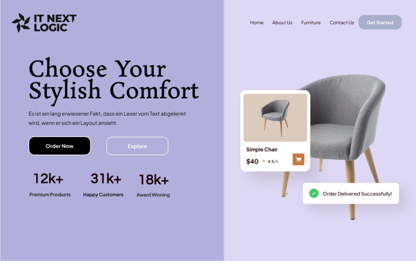 Chair Landing Page